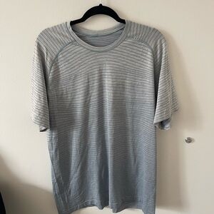 Lululemon  Gray blue Striped Shirt Metal Vent